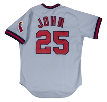 1982-85 Tommy John Game Used California Angels Road Jersey 